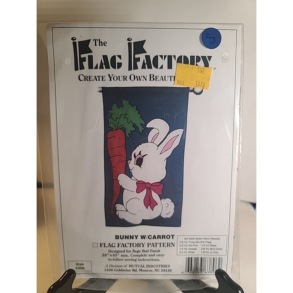 Vintage Sealed The Flag Factory Bunny Easter Flag Kit 28x49 RARE